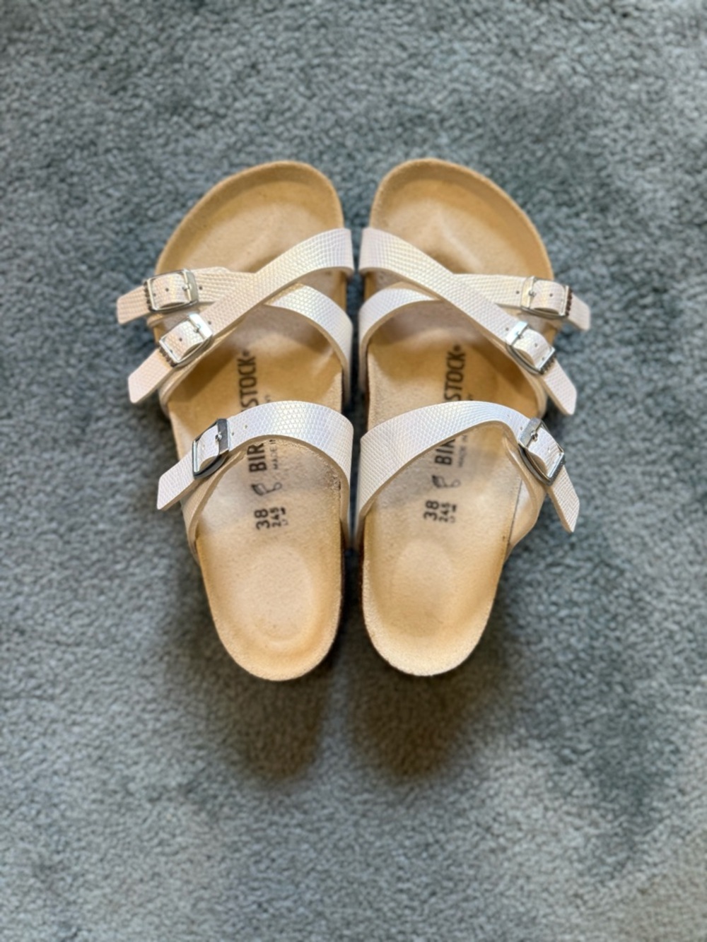 🔥BRAND NEW Birkenstock Franka White Leather Size 7-7.5 NWOB